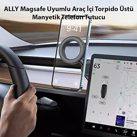 ALLY Magsafe Uyumlu Araç İçi Torpido Üstü Manyetik Telefon Tutucu