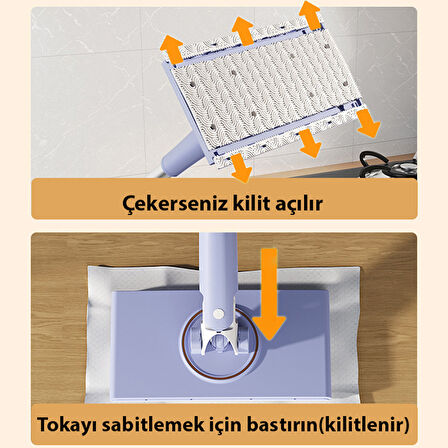 Ally Yüzey Temizlik Havlusu Kullan At Temizlik Bezi için Küçük Otomatik Mini Mop - 4Adet Bez Hediye