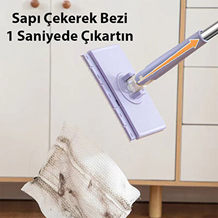 Ally Yüzey Temizlik Havlusu Kullan At Temizlik Bezi için Küçük Otomatik Mini Mop - 4Adet Bez Hediye