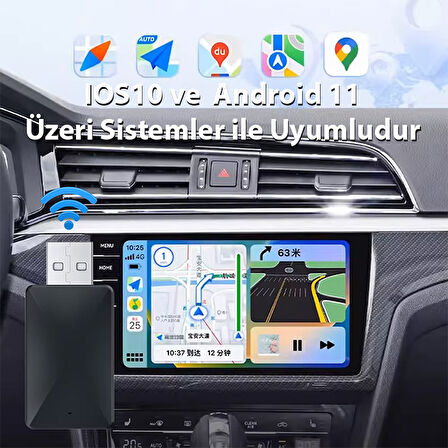 ALLY Kablosuz Car Play Adaptörü Apple Ve Android Cihazlar Için, Wireless Carplay Çevirici