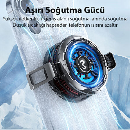 MEMO CX08 iOS Android Soğutucu 15W Manyetik + Arka Klips 2'si 1 Arada Yarı İletken Soğutma Fanı Radyatörü