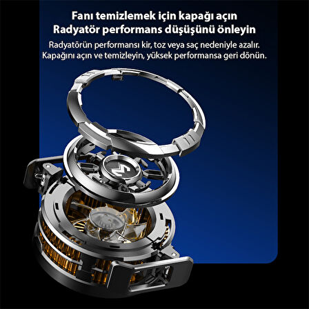 MEMO CX08 iOS Android Soğutucu 15W Manyetik + Arka Klips 2'si 1 Arada Yarı İletken Soğutma Fanı Radyatörü