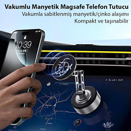 ALLY X91 Manyetik Vakumlu Araç Telefon Tutucu Ayna-Cam-Araba Magsafe Araç Tutucu