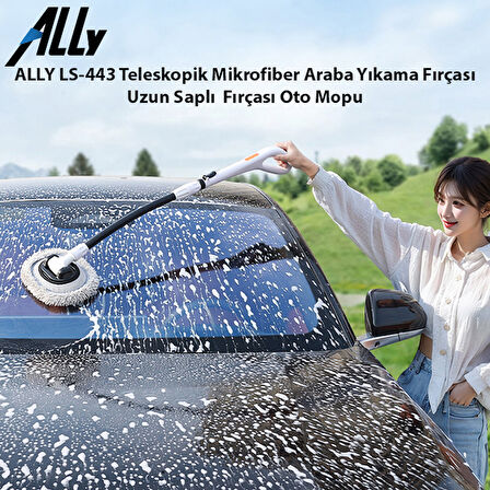 ALLY LS-443 Teleskopik Mikrofiber Araba Yıkama Fırçası  Uzun Saplı  Fırçası Oto Mopu