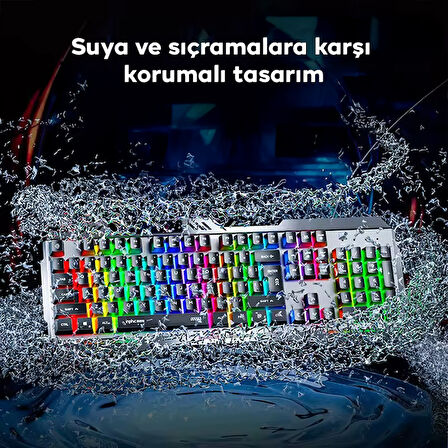 Inphic K2 USB Kablolu Oyun Klavyesi 104-Key Sessiz Oyun Klavyesi Bilgisayar Laptop için Cep telefonu yerleştirme alanı