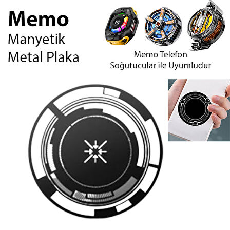 Memo Manyetik Metal Halka - Memo Telefon Soğutucu Uyumlu CX07-CX08 ve Manyetik Tüm modeller