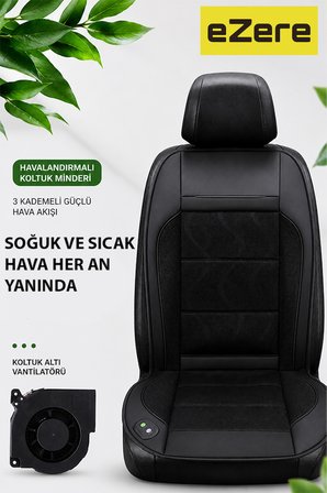 EZERE CoolSeat 12V Araç Koltuk Soğutucu ve Isıtıcı Fanlı Minder 3 Kademeli