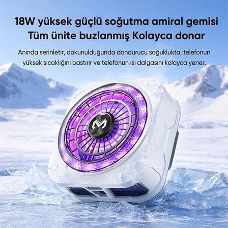 MEMO CX21 18W Manyetik Telefon Soğutucu RGB Işıklı Yarı İletken Buz Soğutmalı Mobil Oyun Fanı