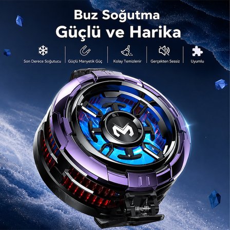 MEMO CX08 Pro 18W Oyuncu Telefon Soğutucu Manyetik Telefon Fanı