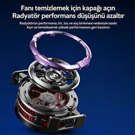 MEMO CX08 Pro 18W Oyuncu Telefon Soğutucu Manyetik Telefon Fanı