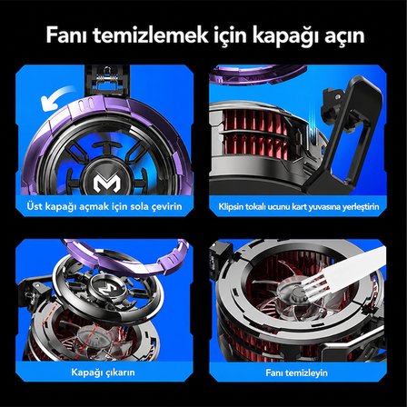 MEMO CX08 Pro 18W Oyuncu Telefon Soğutucu Manyetik Telefon Fanı