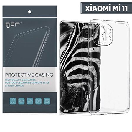 GOR Xiaomi Mi 11 Kılıf Kamera Korumalı Şeffaf Silikon Kılıf ŞEFFAF