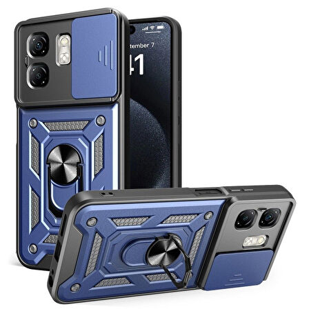 Gpack İnfinix Hot 50i uyumlu Kılıf Pars Sürgülü Kamera Korumalı Yüzüklü Sert Silikon