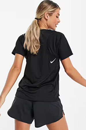 Nike Dri-Fit Race Top İn Black Kadın Siyah Spor Tişört 