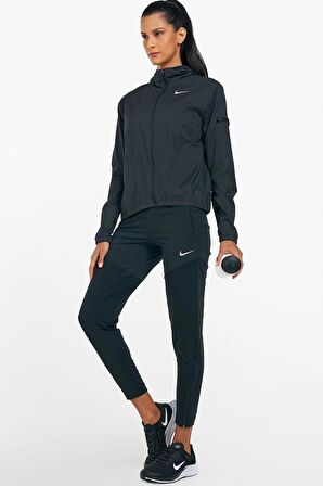 Nike Dri-Fit Essential Running Siyah Bilek Üstü Kadın Eşofman Altı