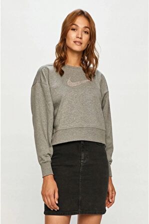 NIKE GET FIT DREW CROP GRİ KADIN SWEATSHIRT DJ0774-091