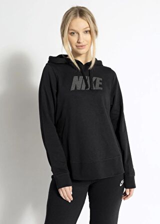 NIKE SİYAH ÖNÜ PUL DETAYLI KADIN SWEATSHIRT DM2883-010