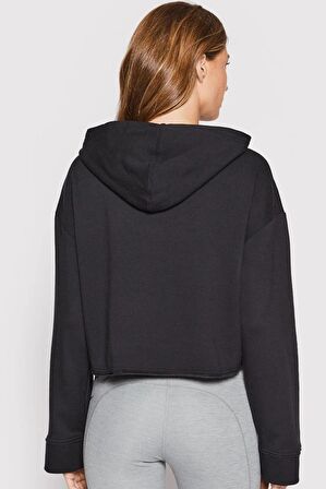Nike Yoga Luxe Cropped Training Bol Kesim Siyah Crop Kadın Sweatshirt