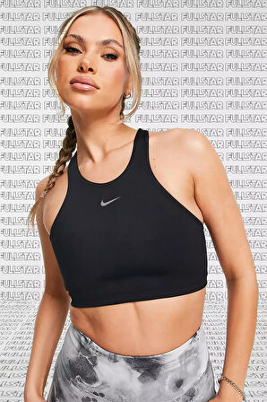 Nike Yoga Dri Fit Swoosh Bra Black Yumuşak Spor Sütyeni Siyah