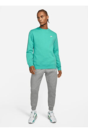 Bisiklet Yaka Yeşil Erkek Sweatshırt BV2662-392 M NSW CLUB CRW BB