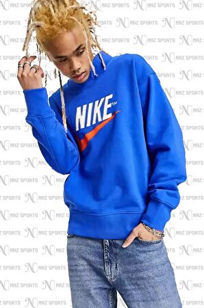 Nike Sportswear Trend Turtleneck Bol Kesim Mavi Erkek Sweatshirt