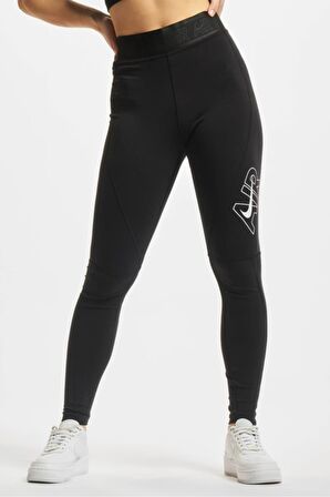 Nike Air Yüksek Belli Grafikli Sıkılaştırıcı Siyah Kadın Spor Taytı
