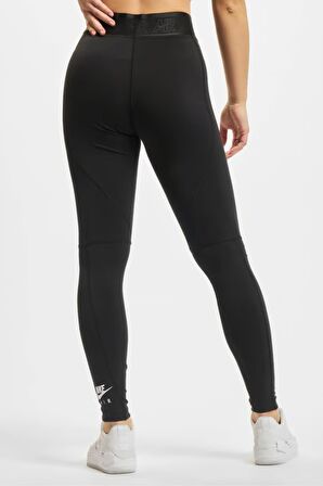 Nike Air Yüksek Belli Grafikli Sıkılaştırıcı Siyah Kadın Spor Taytı