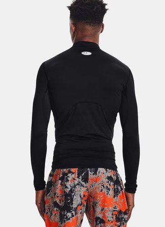 Siyah Erkek Yuvarlak Yaka Compression Fit T-Shirt 1366072-001 UA CG Armour Comp Mock