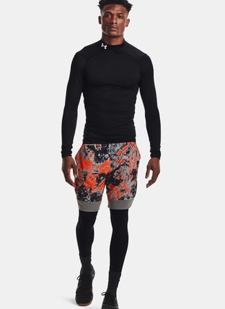 Siyah Erkek Yuvarlak Yaka Compression Fit T-Shirt 1366072-001 UA CG Armour Comp Mock
