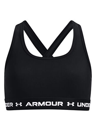 Under Armour Siyah Kız Çocuk Bisiklet Yaka Kolsuz Dar Düz Sporcu Büstiyer 1369971-001 G Crossback Mid Solid