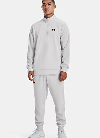 Under Armour 1373358-014-UA Armour Flece 1/4 Zip Gri Fermuarlı Yaka Normal Düz Erkek Sweatshırt