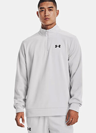 Under Armour 1373358-014-UA Armour Flece 1/4 Zip Gri Fermuarlı Yaka Normal Düz Erkek Sweatshırt