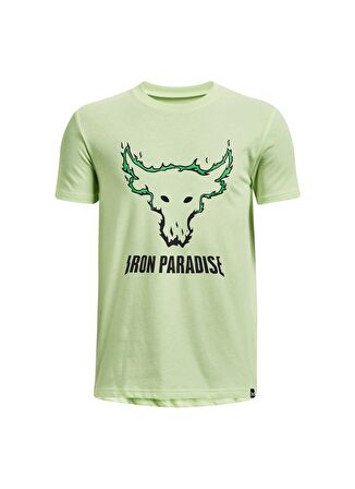 Under Armour Düz Yeşil - Siyah Erkek Çocuk T-Shirt 1373767-369 UA PJT ROCK IP BRAHMAN