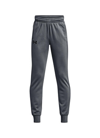 Under Armour Gri - Siyah Erkek Çocuk Lastikli Diz Üstü Bol Kesim Düz Eşofman Altı 1373543-012 UA Armour Fleece Jogger