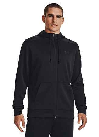 Under Armour Kapüşon Yaka Siyah Erkek Sweatshırt 1373357 UA Armour Fleece FZ Hoodie