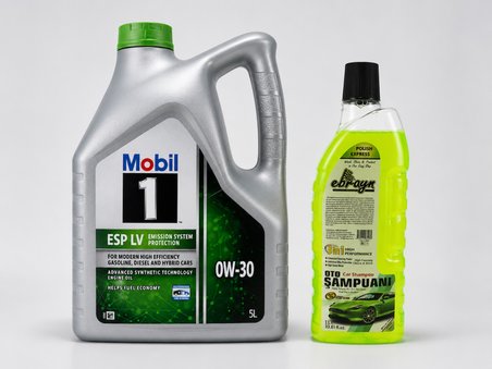 MOBİL 1 ESP LV 0W-30 MOTOR YAĞI 5 Litre + Oto Şampuan 1000 ml