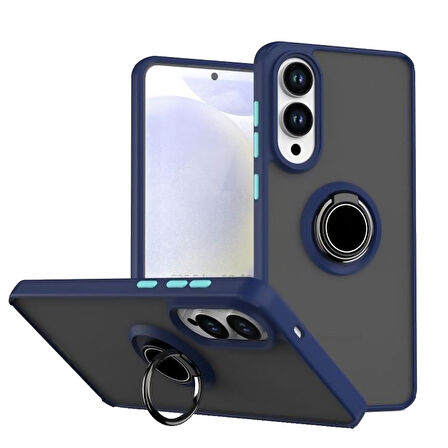 Gpack Samsung Galaxy S25 Edge uyumlu Kılıf Montreal Yüzüklü Mıknatıslı Kamera Korumalı Silikon