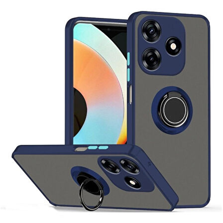 Gpack İnfinix Hot 30 uyumlu Kılıf Montreal Yüzüklü Mıknatıslı Kamera Korumalı Silikon