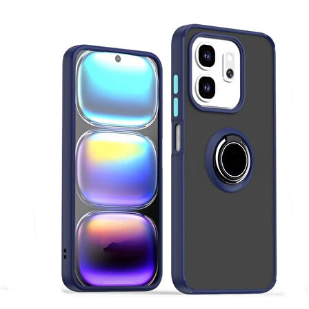 Gpack İnfinix Hot 50i uyumlu Kılıf Montreal Yüzüklü Mıknatıslı Kamera Korumalı Silikon