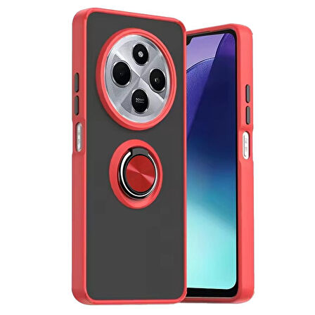 Gpack Xiaomi Redmi 14C 4G uyumlu Kılıf Montreal Yüzüklü Mıknatıslı Kamera Korumalı Silikon