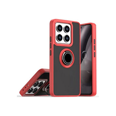 Gpack Xiaomi 14T Pro uyumlu Kılıf Montreal Yüzüklü Mıknatıslı Kamera Korumalı Silikon