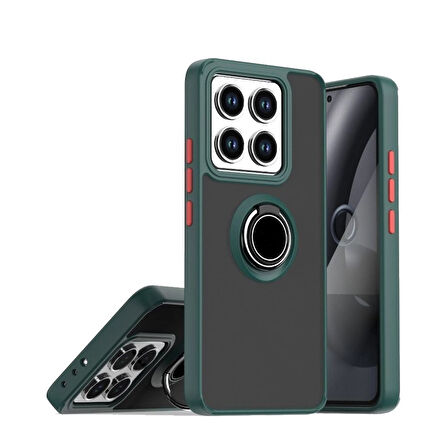 Gpack Xiaomi 14T Pro uyumlu Kılıf Montreal Yüzüklü Mıknatıslı Kamera Korumalı Silikon