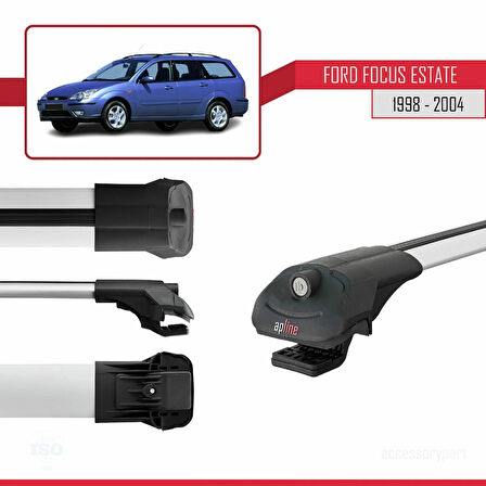 Ford Focus (C170) SW 1998-2004 Arası ile Uyumlu ACE-1 Ara Atkı Tavan Barı Gri 2 Adet