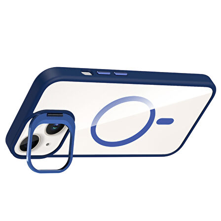 Gpack Apple iPhone 14 uyumlu Kılıf Standlı M-Safe Özellikli Etro Kapak  Lens Koruma