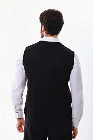 Pelikan Erkek V Yaka Desenli Süveter 7627 Bordo