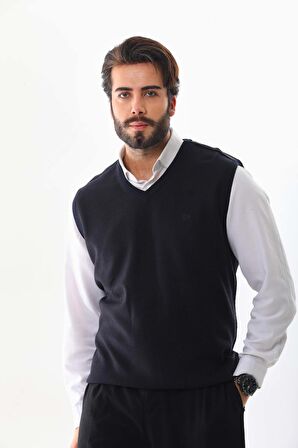 Pelikan Erkek V Yaka Desenli Süveter 7612 Lacivert