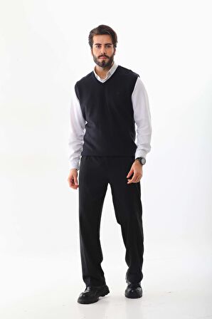 Pelikan Erkek V Yaka Desenli Süveter 7612 Lacivert