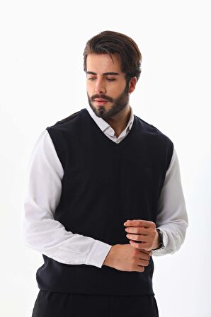 Pelikan Erkek V Yaka Desenli Süveter 7612 Lacivert