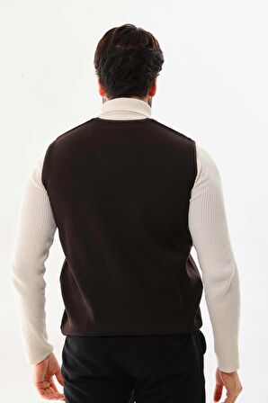 Pelikan Erkek V Yaka Süveter 5610 Kahverengi