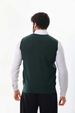 Pelikan Erkek V Yaka Süveter 5610 Yeşil